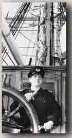 Me at the helm of Christian Radich 